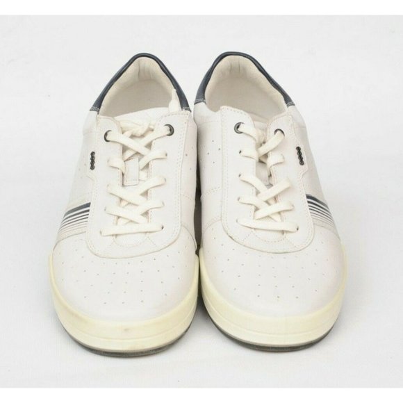 Ecco Beige Leather Perforated Toe Comfort Sneaker Shoe Mens 46 US 12-12.5 Casual - Picture 5 of 12